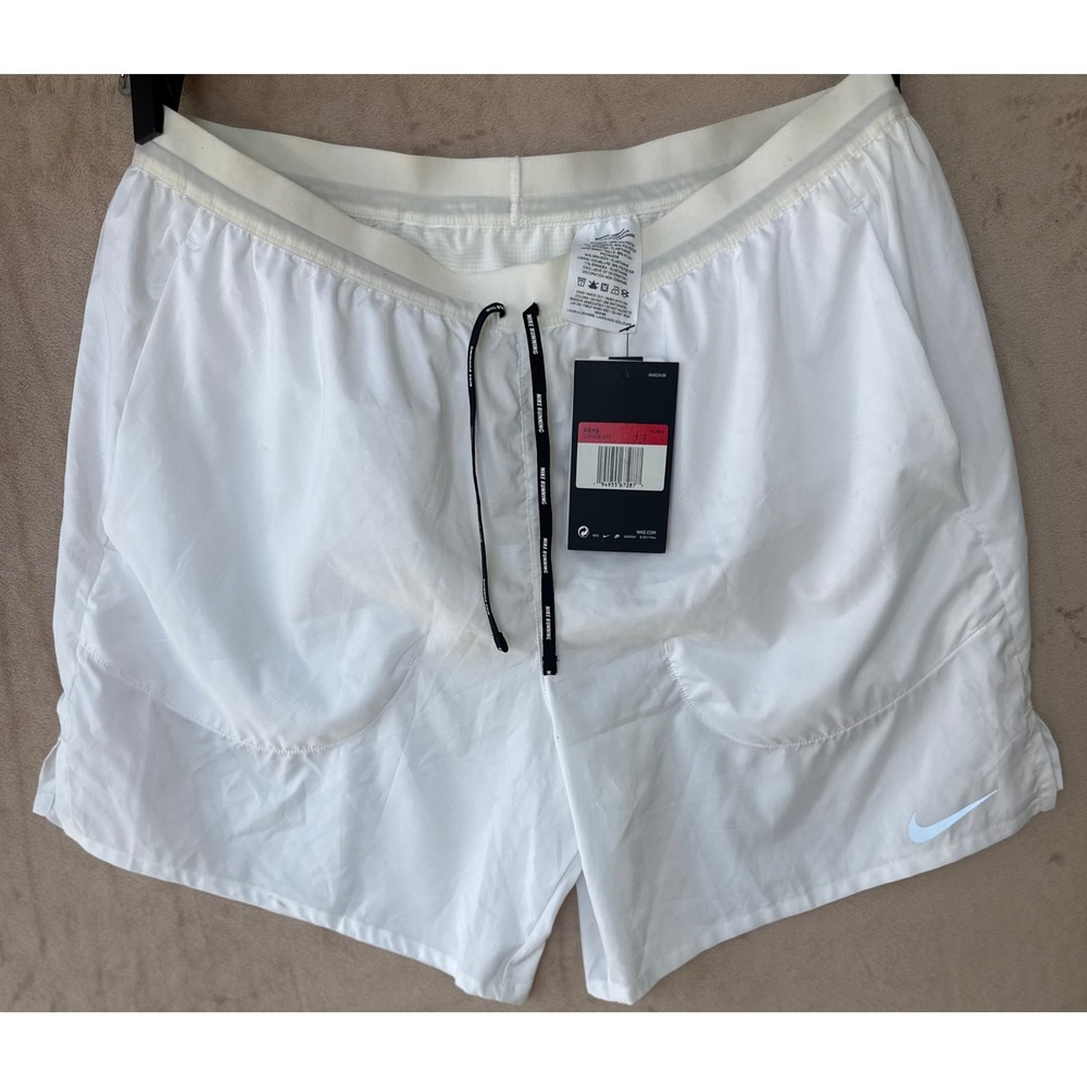 Nike Mens Dri-FIT Running Shorts White CU5484-100 L Large NWT